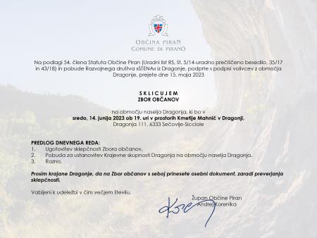 Zbor krajanov naselja Dragonja